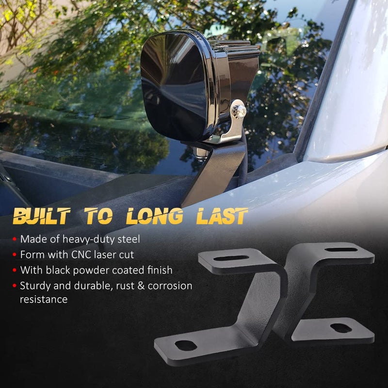 Samman Hood Light Mount Brackets, Ditch Light Front A-Pillar LED Mounts LED Cube Work Pods Mounting Brackets Compatible with F150 Raptor 2017-2023 F150 2015-2023 - Image 3